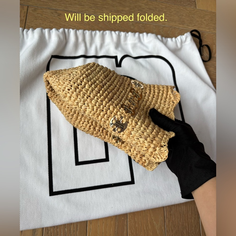 Paco Rabanne Embellished Raffia Bucket Hat Beige - Picture 15 of 16